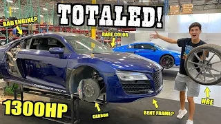 Crashed 1300HP Twin Turbo Audi R8 6-Speed! Can We Rebuild It?