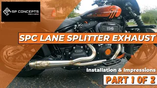 SP Concepts 2 into 1 Lane Splitter Exhaust Install on Harley Davidson Street Bob 114