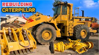 How Caterpillar 980F Wheel Loader is Being Reassembled After Import || CAT 950F Wheel Loader Rebuild