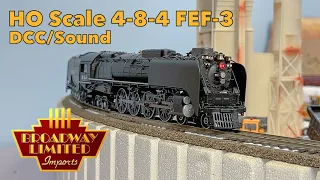 Broadway Limited HO Scale 4-8-4 FEF-3 Paragon 4 DCC Sound Review UP #844 with Mars Light