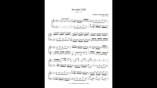 BACH. Invention No. 8 in F Major, BWV 779. With sheet music