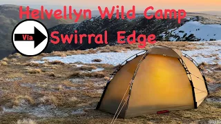 Helvellyn Wild Camp via Swirral Edge in the Hilleberg Soulo Black Label.