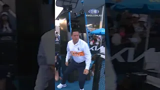 Tennis umpire chases down towel thief! 🤣🏃‍♂️ #shorts #9WWOS #AusOpen #Tennis