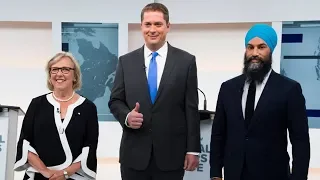 Party leaders square off at the first federal election debate without Trudeau