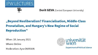 IPW Lecture Dorit Geva: Beyond Neoliberalism?