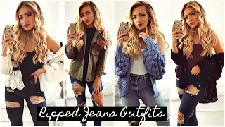 RIPPED JEANS OUTFIT IDEAS / LOOKBOOK 2018