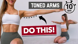 DO THIS TO GET RID OF FLABBY ARMS - 10 MIN TONED ARMS Workout, At Home, No Equipment