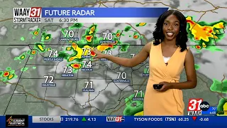 Scattered Showers and Thunderstorms for Saturday