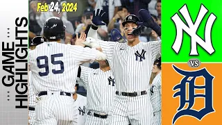 Yankees vs  Tigers FULL GAME Feb 24, 2024   MLB Highlights - MLB Spring Training 2024