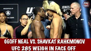 UFC 285: Geoff Neal vs. Shavkat Rakhmonov weigh in Face off