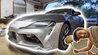 Rebuilding a Wrecked 2020 Toyota Supra EP13 - Fixing The Front End Damage