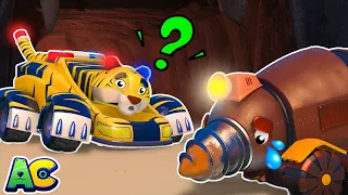 TIGER POLICE CAR and Mole MINING TRUCK save lost people | Spooky Ghost | AnimaCars | Kids Cartoon