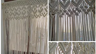 ستارة مكرمية بسيطة و سهلة/ ديكور مكرمية/ متنسوش الاشتراك ♥️ how to make macrame curtain tutorial