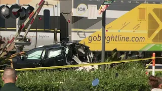 Grandmother, toddler in car that was struck by high-speed Brighline train