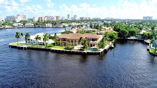 $13,950,000! Spectacular mansion commands a trophy point setting in Pompano Beach, Florida
