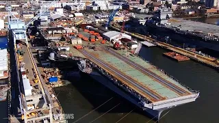 HII Unveils New Video of U.S. Navy's Next Supercarrier USS John F. Kennedy (CVN-79) Dead Loads Tests