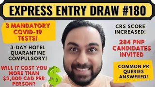 Express Entry Draw #180 For Canada PR | Canada PNP Draw | Dream Canada