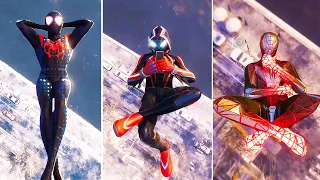 Jumping From The Highest Point w/All Suits - Spider-Man Miles Morales