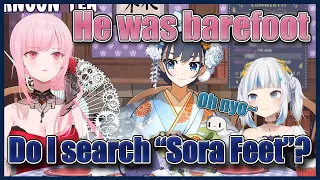 Kronii searching for "Sora Feet" [Kronii x Calli x Gura]