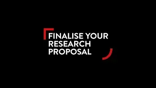 PhD - Finalise your research proposal