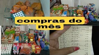 compras do mês no supermercado para 3 pessoas+valor de tudo