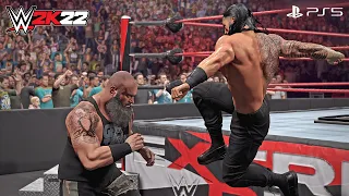 WWE 2K22 - Braun Strowman vs. Roman Reigns - Extreme Rules Match | PS5™ [4K60]