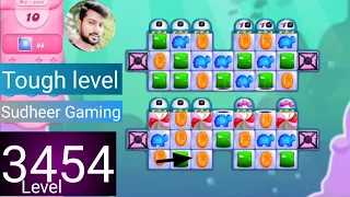 Candy crush saga level 3454 । No boosters । Tough level । Candy crush 3454 help। Sudheer Gaming