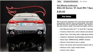 ELITE 64 SERIES AUDI RS7 - HOT WHEELS COLLECTORS - preview and pre-order