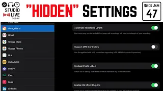 GarageBand's "HIDDEN" settings, and how to use them (iPad/iPhone)