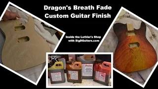 DIY PRS Dragon Breathe Fade on a guitar Body w/Angelus Dyes BigDGuitars Luthier