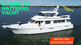 Full Yacht Tour 74 Hatteras Cleanest on the market!