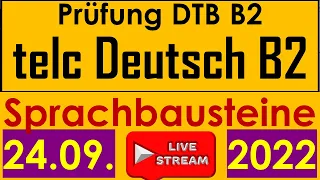 B2 Sprachbausteine | telc B2 | DTB B2 | B2- Grammatik | Live am 24.06.2022