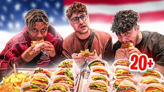 WIE VIELE BURGER KÖNNEN WIR ESSEN?🍔 Amerika Foodvlog 🇺🇸 mit Melina, Sidney, Rohat, Eldos & Musti🔥