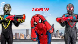 TEAM SPIDER-MAN Nerf War vs BAD GUY TEAM || Spider Man vs 2 Venom ?? - Funny Movie ( Live Action )