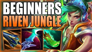 HOW TO PLAY RIVEN JUNGLE & CARRY THE INTING BOT LANE FOR BEGINNERS! Gameplay Guide League of Legends