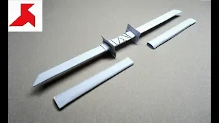 DIY ㊗️ - How to make a DOUBLE SWORD with a scabbard from A4 paper