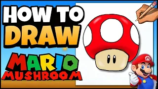 How to Draw a Super Mario Mushroom | Mario Art for Kids