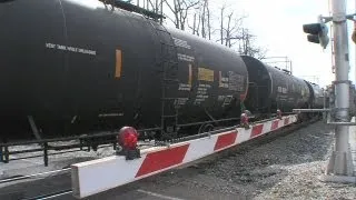 Train derailment shuts down road