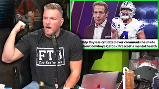 Pat McAfee Reacts To Skip Bayless Calling Dak Prescott Weak For Talking About Depression