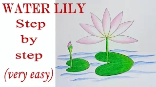 How to draw water lily step by step ( very easy) || drawing || art video