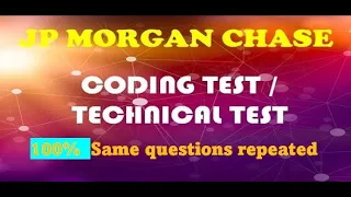 JP Morgan Java Coding test |Technical Test |10 + years #jpmc #jpmorganchase #java