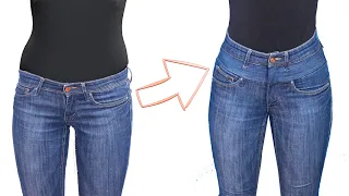 Sewing trick - how easily to upsize a low jeans waist to a high one!