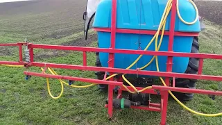 Гербіцидна обробка поля (Раундапом ) на тракторі LOVOL 504,всходи ярого ячменю Себастьян.