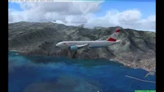 PMDG Boeing 777 landing at Madeira