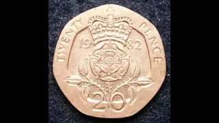 1982 UK 20 Pence Coin