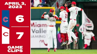Game Clips 4-3-23 Reds beat Cubs 7-6