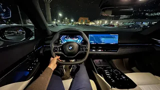 New BMW 5 Series 2024 Night Test Drive