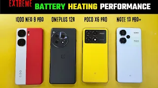 iQOO Neo9 Pro vs OnePlus 12R vs POCO X6 Pro vs Note 13 Pro+ | Extreme Battery Drain, Performance & 🔥