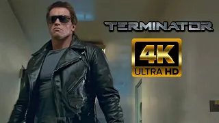 T-800 invade delegacia de policia para matar Sarah Connor I Cena em HDR 4K