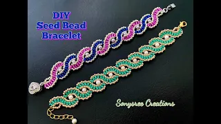 Wavy Seed Beads Bracelet || DIY Beaded Bracelet || How to make Beaded Bracelet